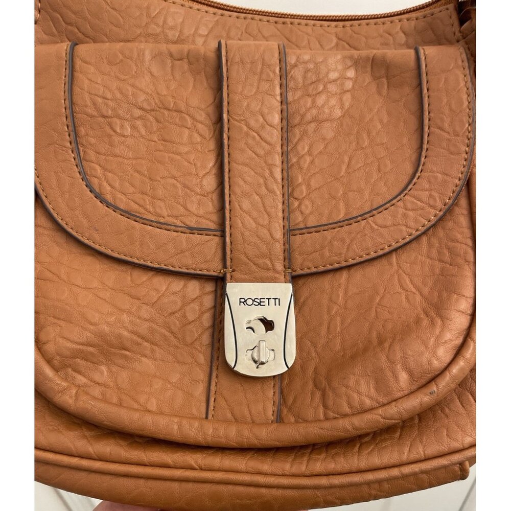 Rosetti Crossbody Shoulder Handbag Faux Leather Cognac Brown Purse - Picture 4 of 13